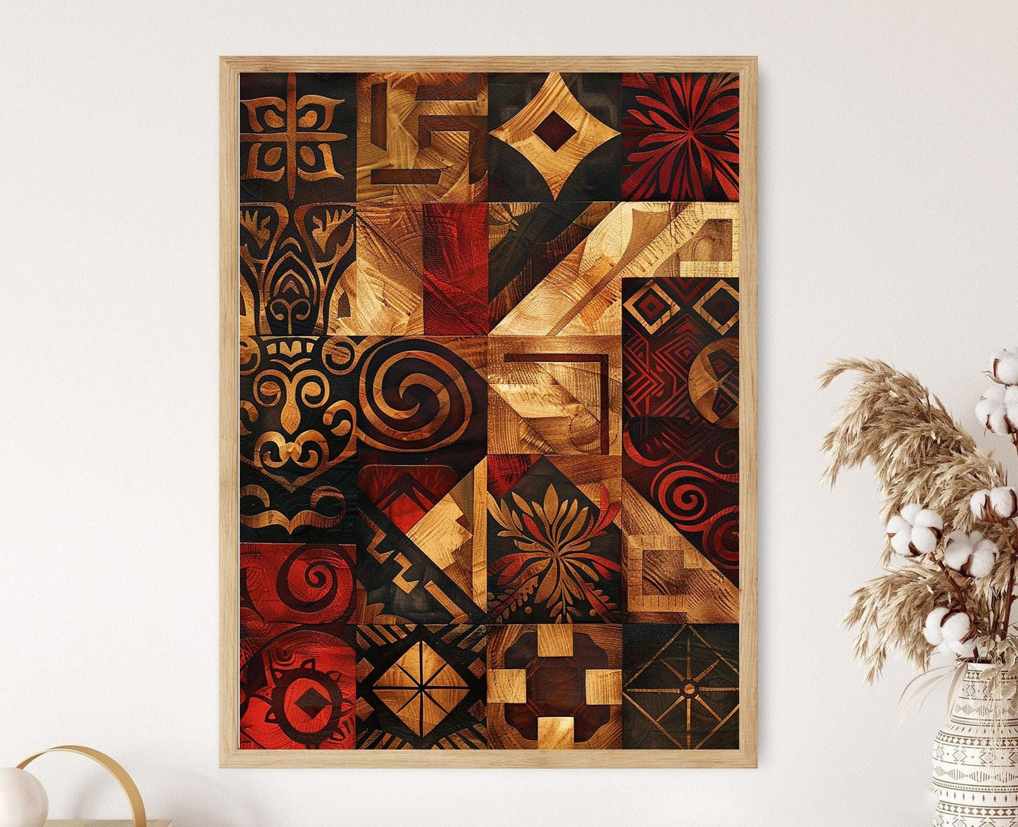 Affiche Kapa Hawaïen – Poster Art Géométrique avec Motifs Traditionnels