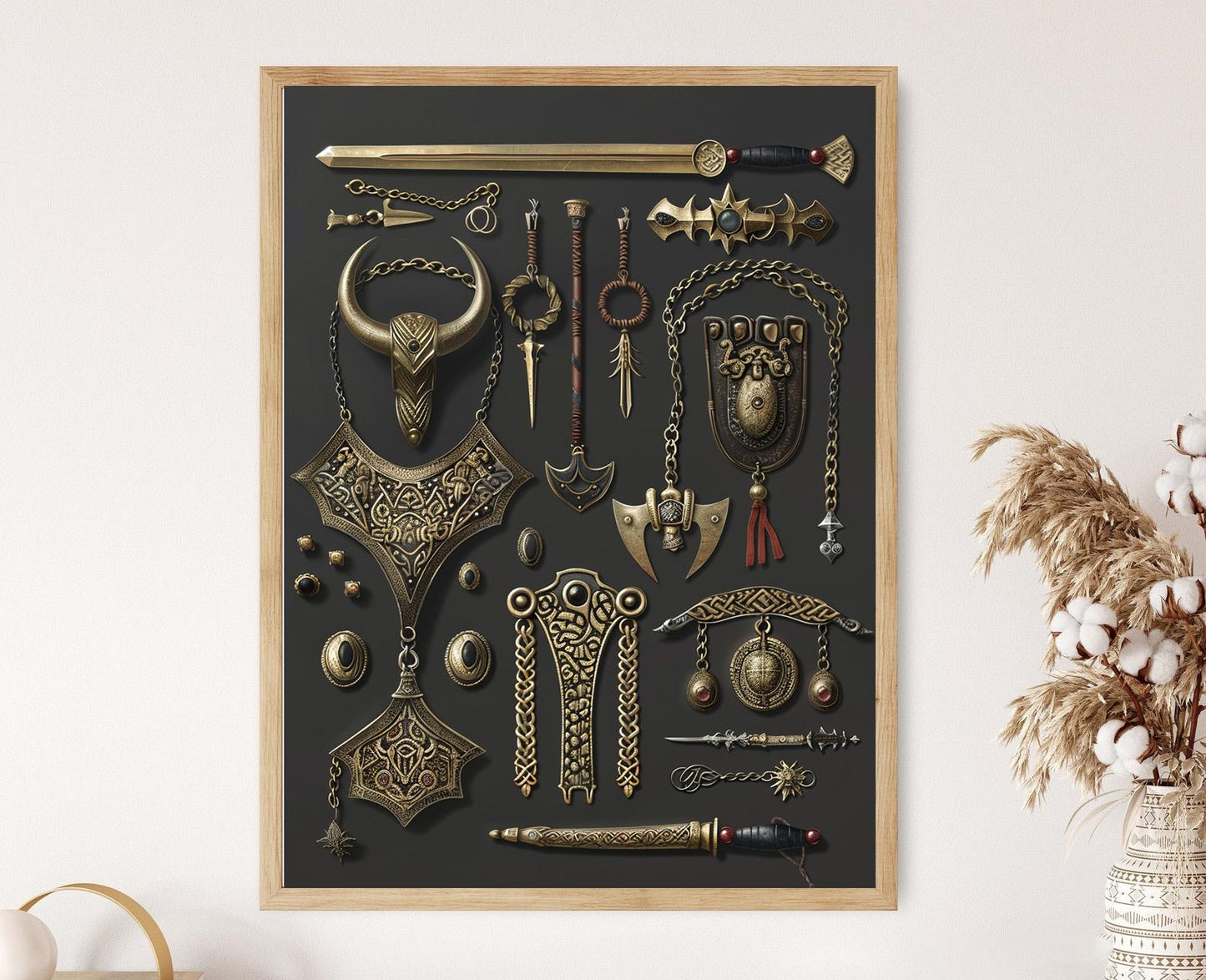 Affiche Viking – Poster Illustration de Bijoux Norvégiens Anciens