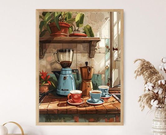 Affiche Matin Doux – Poster Charm du 'Cafecito Mañanero' avec Art Cubain