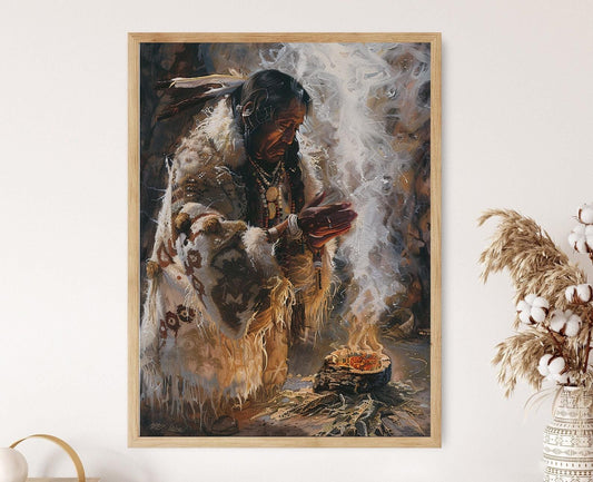 Affiche Chaman Inuit – Art Print Cérémonie Spirituelle Arctique