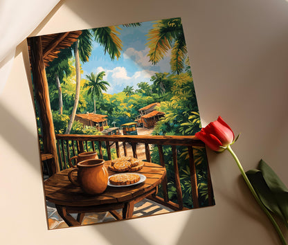 Affiche Belize – Impression artistique Orange Walk, café & pan dulce