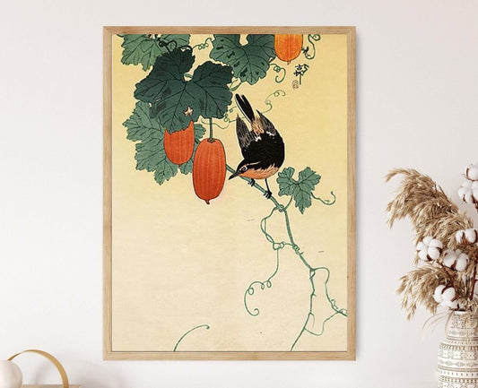 Affiche Moucheron sur Plant de Concombre, 1910 - Impression Art Shin Hanga