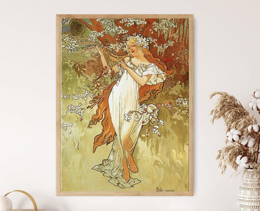 Affiche Printemps, 1896 – Poster Alphonse Mucha Élégant