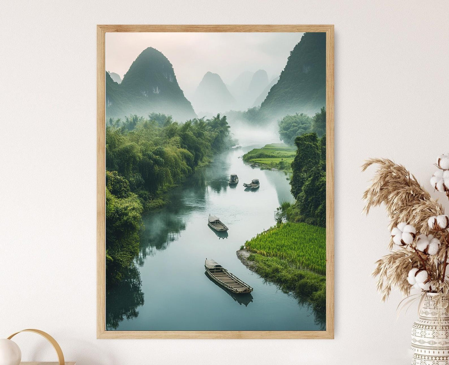 Affiche Yangshuo – Poster Art des montagnes karstiques en Chine