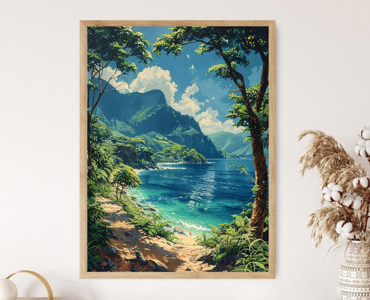 Affiche Lagune Apoyo – Impression des Eaux Cristallines et Collines Volcaniques