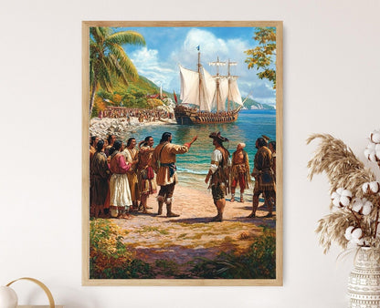 Affiche Peuples Autochtones - Art Print d'Échange Culturel