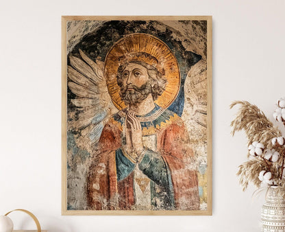 Affiche Fresques Romanesques – Poster Art Catalan, Églises Anciennes, Scènes Bibliques