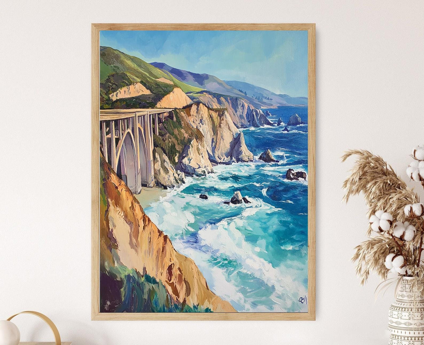 Affiche Big Sur Californie – Poster des Falaises Côtières et Pont Bixby