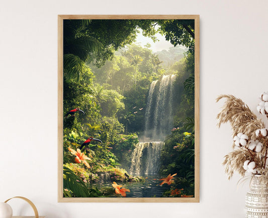 Affiche Forêt Malaisienne – Poster Arbres Majestueux et Cascades