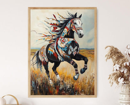 Affiche Cheval Nez Perce – Art Équestre, Liberté et Tradition