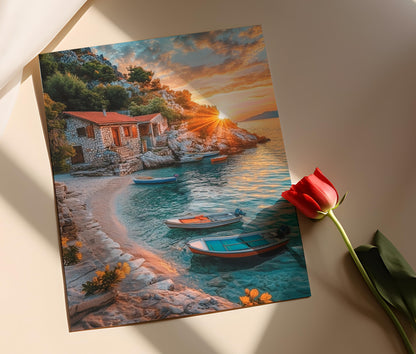 Affiche Riviera Albanaise – Poster Eaux Cristallines et Plages Blanches