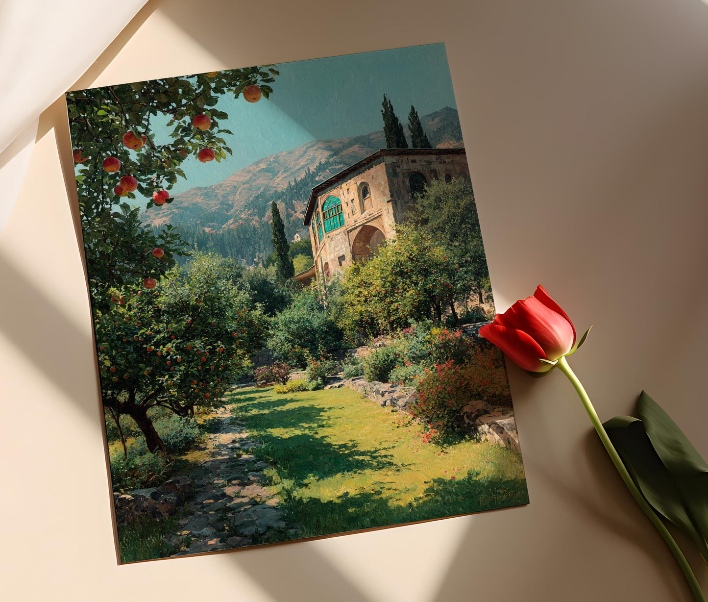 Affiche Verger de Pommes Tabriz – Poster Art Villa Qajar Iran