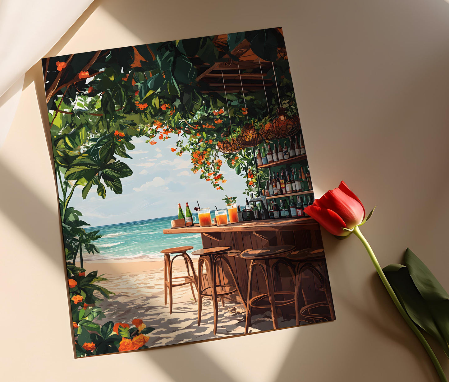 Affiche Plage Santa Teresa – Poster Décor Costa Rica Chic