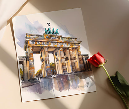 Affiche Berlin – Poster illustration de la porte de Brandebourg