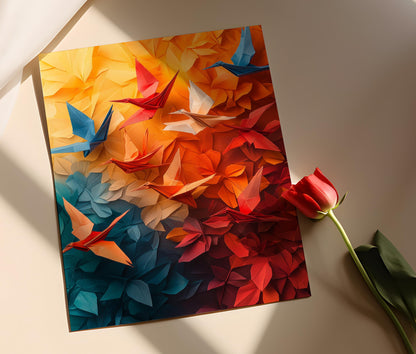 Affiche Grue Origami – Poster Art Japonais, Symbole de Paix