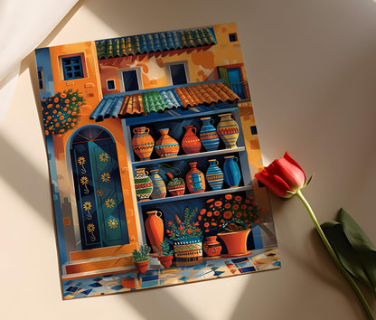 Affiche Souvenir du Pakistan – Art mural village vibrant