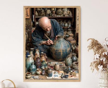 Affiche Kintsugi – Illustration Maître, Art Wabi-Sabi en Poterie Japonaise