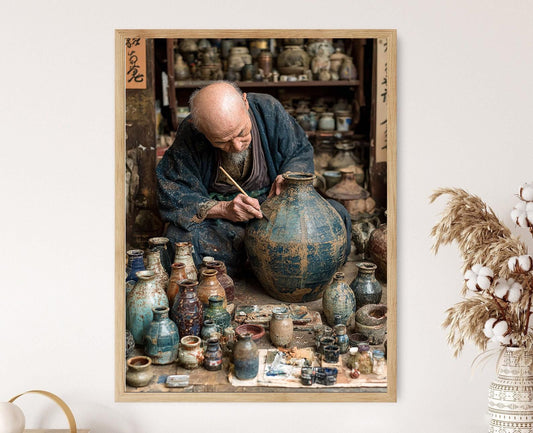 Affiche Kintsugi – Illustration Maître, Art Wabi-Sabi en Poterie Japonaise