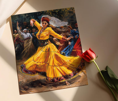 Affiche Danse Folk Kurde – Impression Artiste pour Décoration Salon