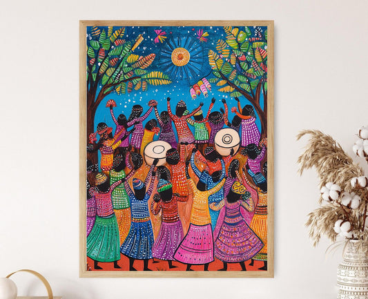 Affiche Festival Mithila – Poster Danseurs et Instruments Musicaux