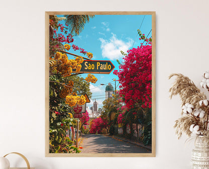 Affiche Sao Paulo Vive – Tableau Coloré de la Ville Brésilienne