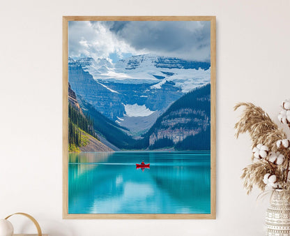 Affiche Lac Louise – Poster Art, Eau Turquoise et Rocheuses Majestueuses