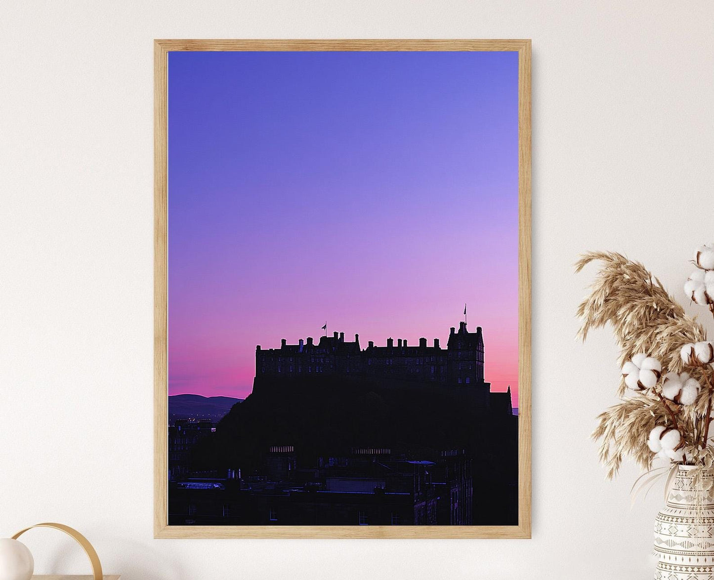 Affiche Château d'Édimbourg – Poster Silhouette au crépuscule