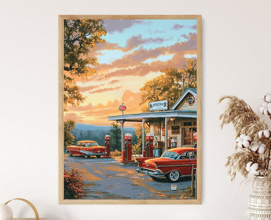Affiche Vintage Station-Service – Poster Art Rétro Alabama Route 31