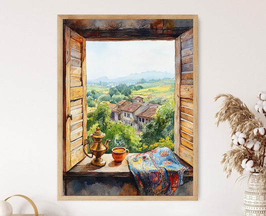 Affiche Ludhiana Punjab – Poster Art Phulkari et Tasse de Chai