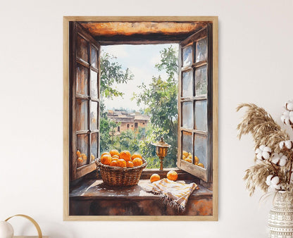 Affiche Nagpur Maharashtra – Poster avec panier orange et lampe en laiton
