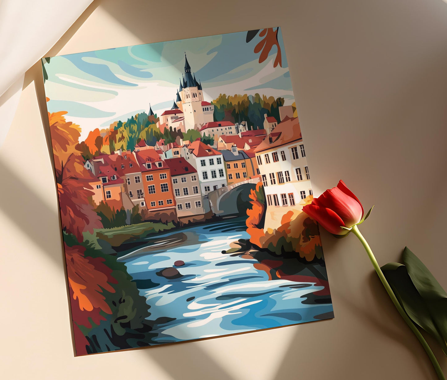 Affiche Český Krumlov – Poster Art médiéval de République tchèque