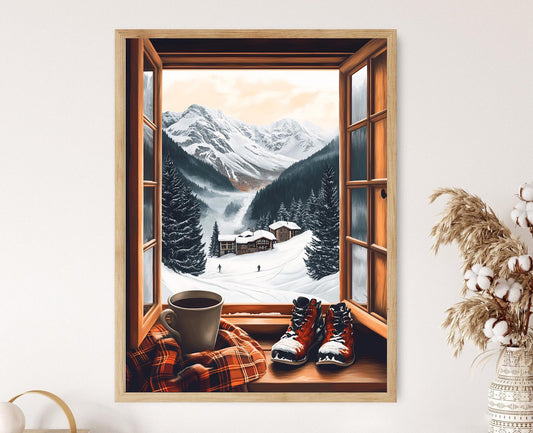 Affiche Glencoe – Poster Vue d'hiver sur les Highlands écossais