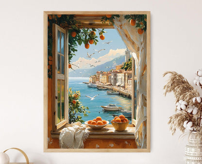 Affiche Odesa – Poster Vue de la mer Noire et bâtiments portuaires