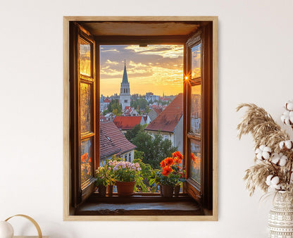 Affiche Zagreb – Poster Vue de l'Église Saint-Marc depuis la Fenêtre