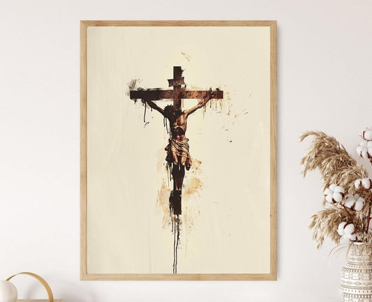 Affiche Crucifixion – Peinture religieuse spirituelle pour la maison