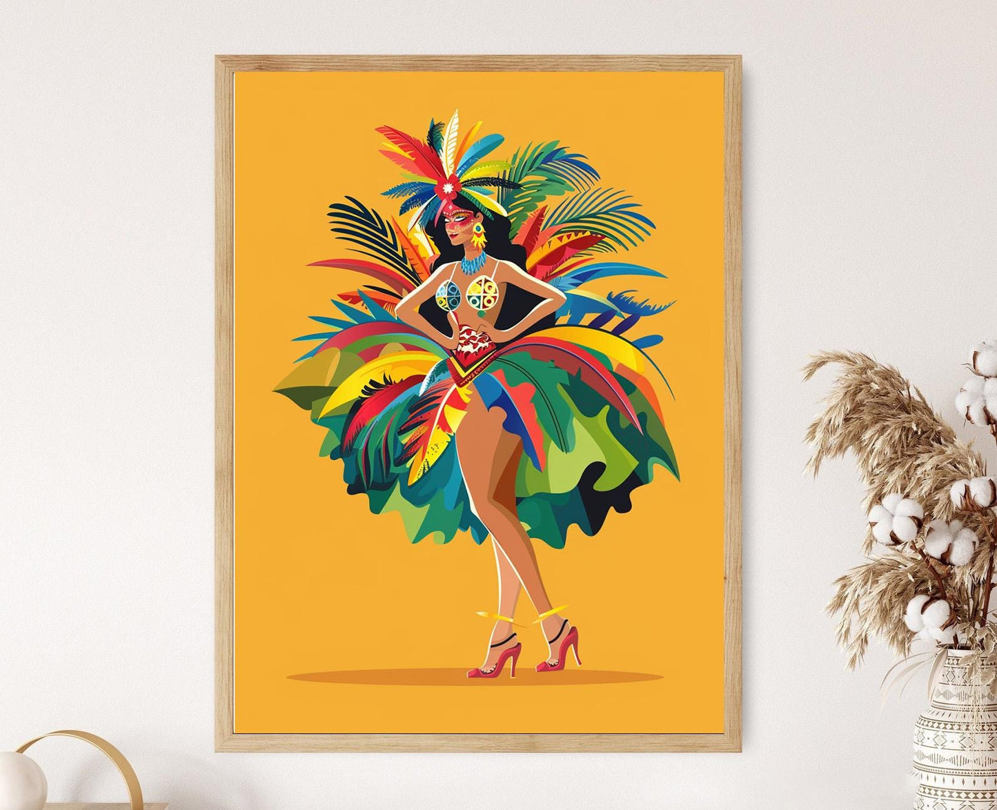 Affiche Samba Brésilienne – Illustration Chic de Robe Traditionnelle