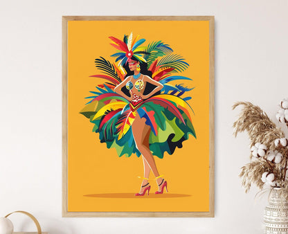 Affiche Samba Brésilienne – Illustration Chic de Robe Traditionnelle