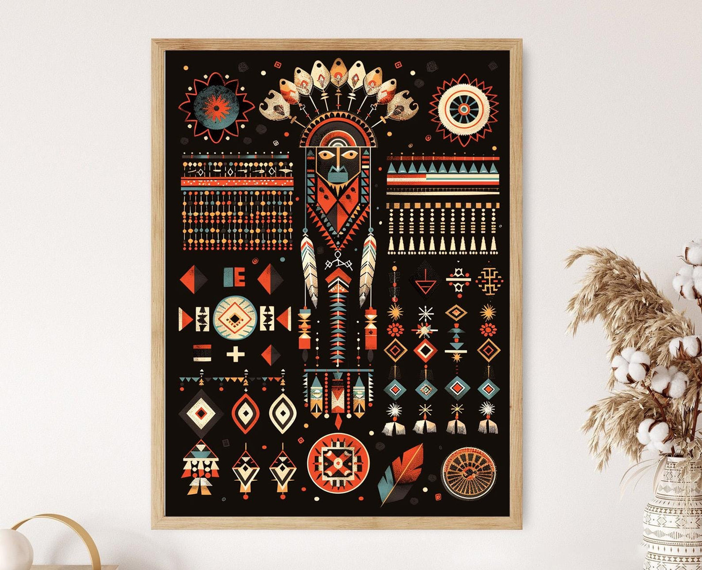 Affiche Art de Perles Culturelles Zoulou – Posters aux Couleurs Vives