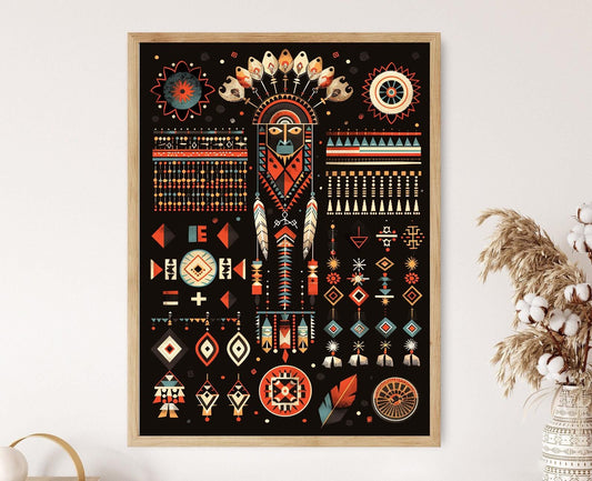 Affiche Art de Perles Culturelles Zoulou – Posters aux Couleurs Vives