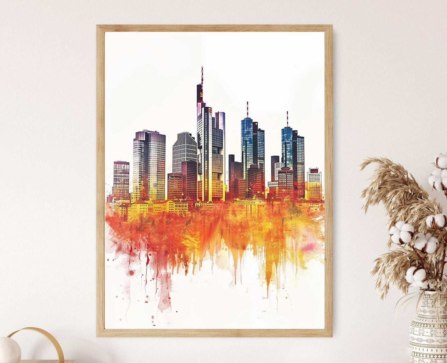 Affiche Skyline de Francfort – Poster Art Moderne Urbaine Allemande