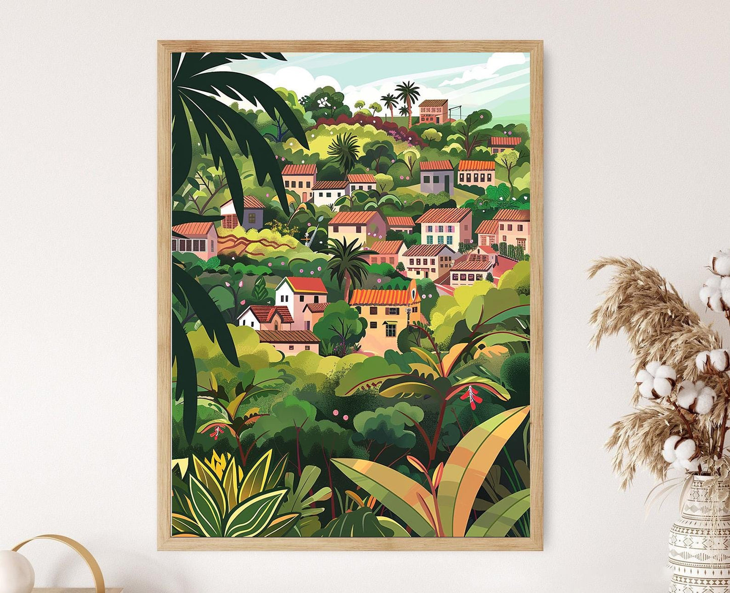 Affiche Antananarivo – Impression d'art des maisons traditionnelles et du Rova