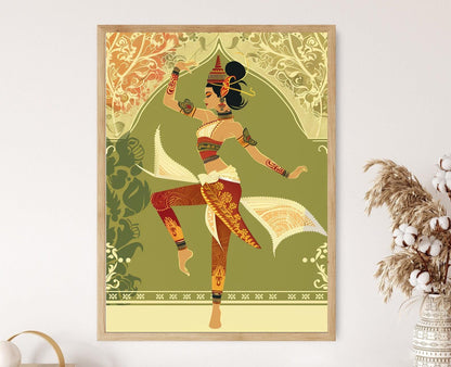 Affiche Danse Traditionnelle Thaï – Art Print des Mouvements Élégants
