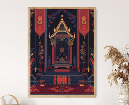 Affiche Art de perles thaïes – Décor mural culturel authentique