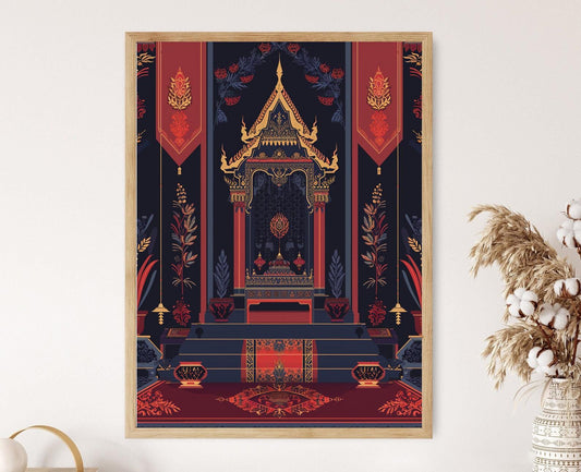 Affiche Art de perles thaïes – Décor mural culturel authentique