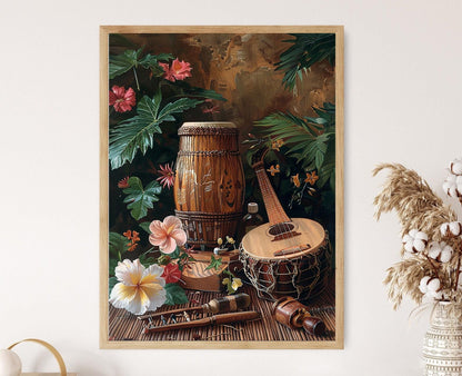 Affiche Instruments de Musique Japonaise – Art Print Flûte Shakuhachi