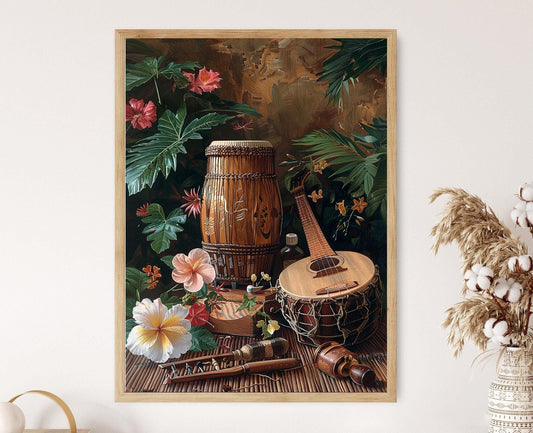 Affiche Instruments de Musique Japonaise – Art Print Flûte Shakuhachi