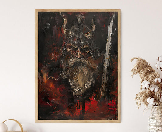 Affiche Mythologie Nordique – Poster Légende Viking Odin Art