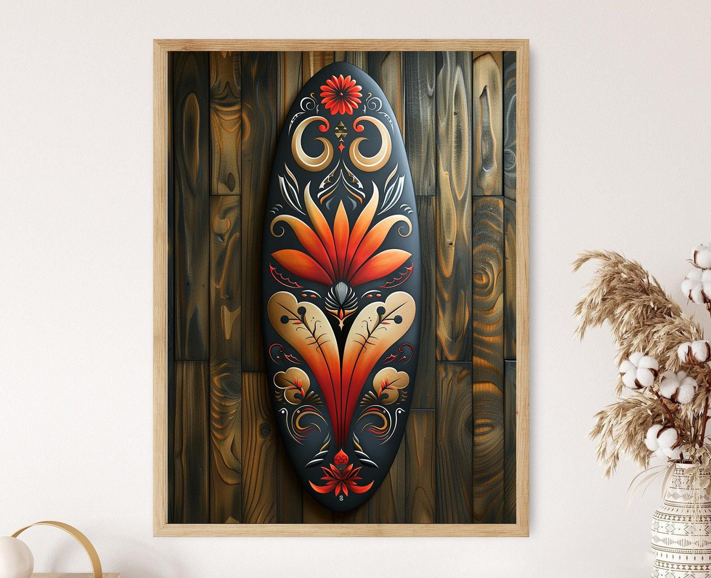 Affiche Surf Maori – Poster Illustrations Tribales Uniques de Nouvelle-Zélande