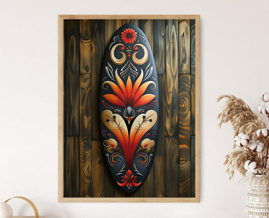 Affiche Surf Maori – Poster Illustrations Tribales Uniques de Nouvelle-Zélande