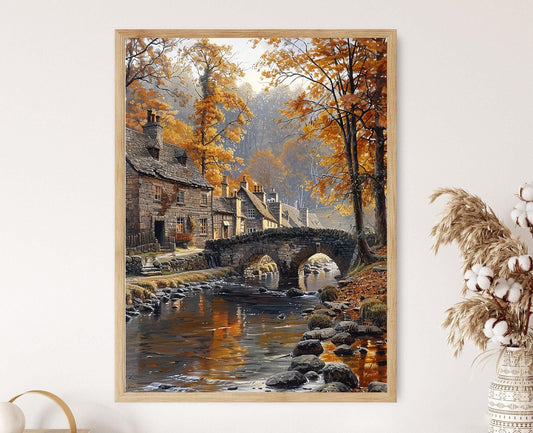 Affiche du Village Historique de Bakewell – Poster Art Paysage du Peak District